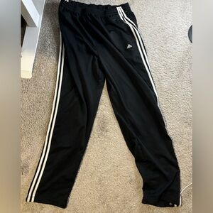 Adidas Adibreak Black Sport Track Pants Snap Button Legs men’s size 2XL